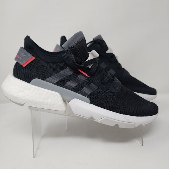Adidas Running Shoes Mens 11 Black POD S3.1 Logo Gym Active Sneakers Knit Upper - Picture 3 of 8